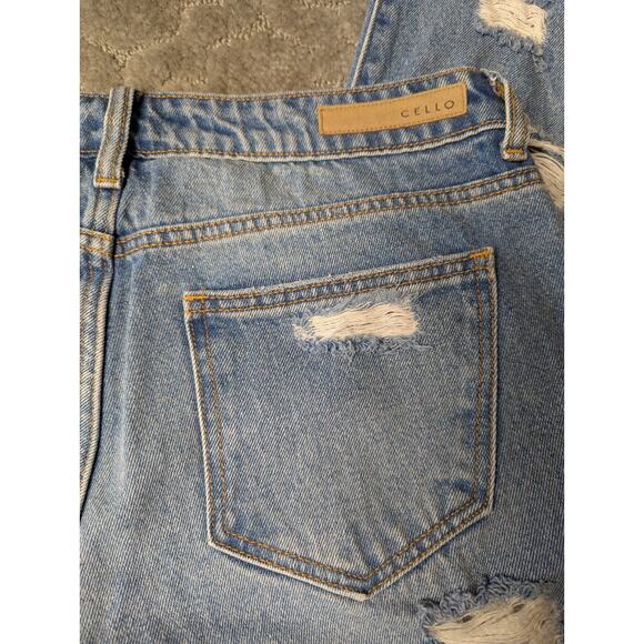 Cello Destroyed Ankle Jeans WOMENS JRS SIZE 7 Mid Rise Ripped Distressed Boho - Picture 3 of 9